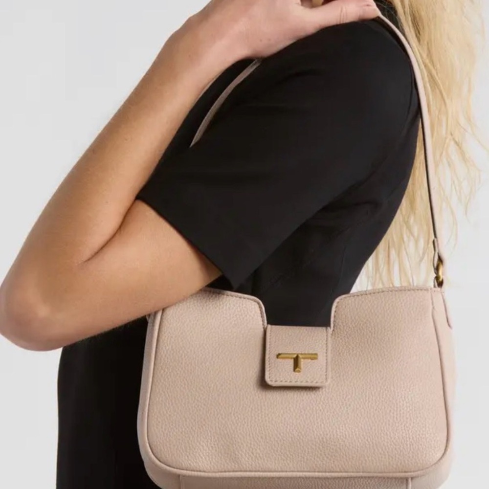 Tahari Shoulder Bag – Pebbled Faux Leather Handbag NWT